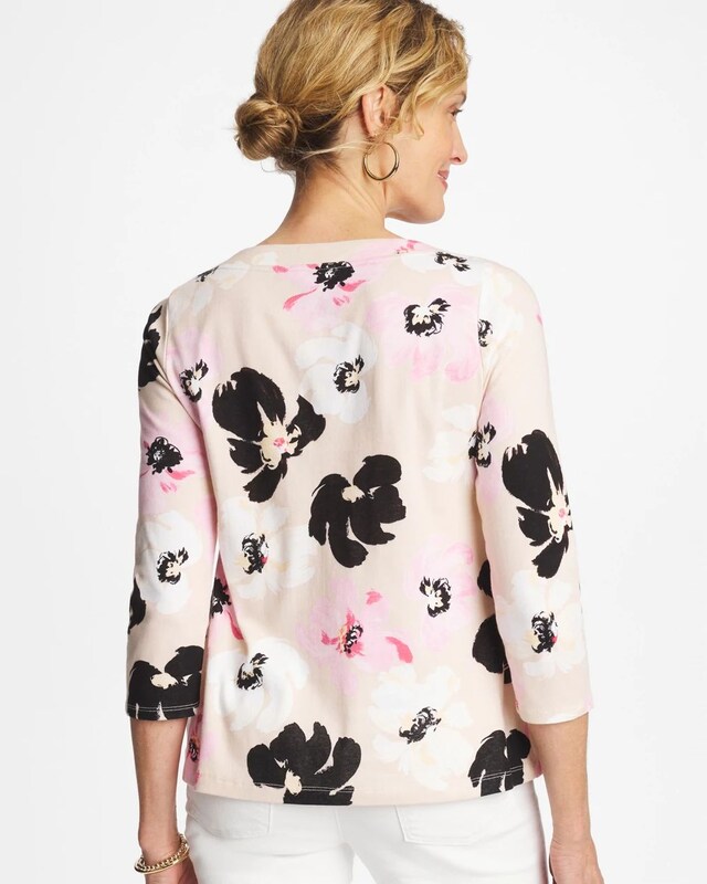 Printed Pima 3/4 Sleeve Tee - image 3